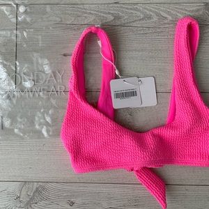 BNWT Monday Swimwear Pink Bikini Top Size XS